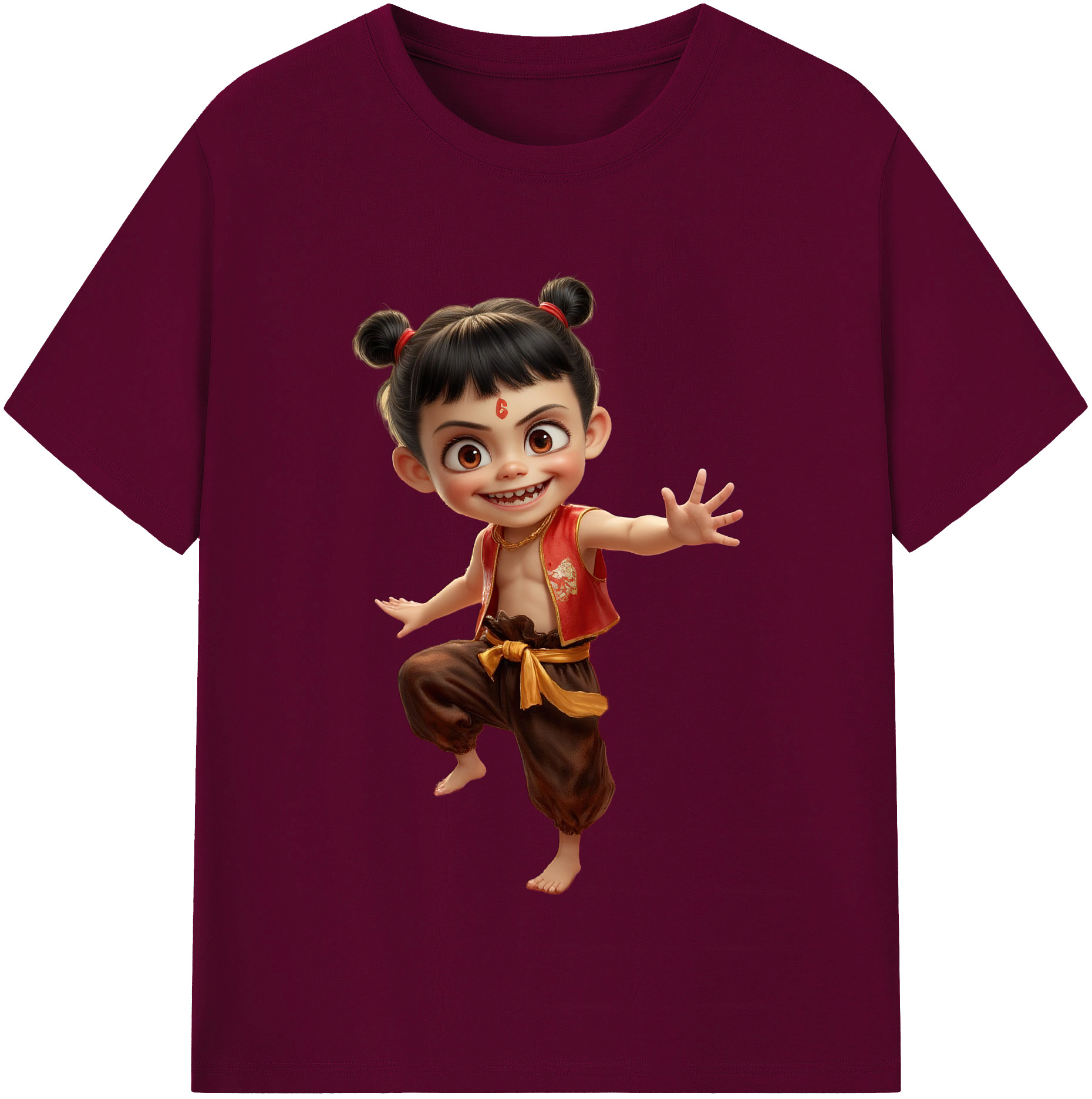 （画像用） Ne Zha 2 ナタ 魔童の大暴れ レディースカジュアルプリントTシャツ（綿100％）